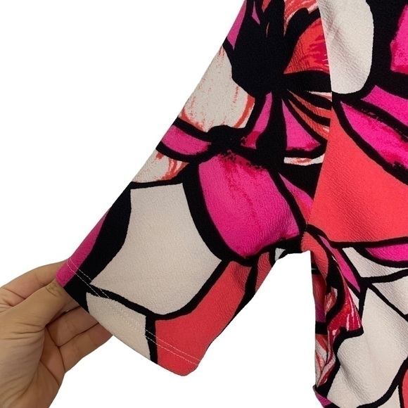 BISOU Bisou Short Sleeve Floral Cutout Midi Dress Size 8 - Picture 10 of 14